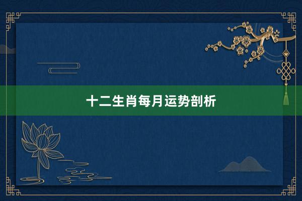 十二生肖每月运势剖析